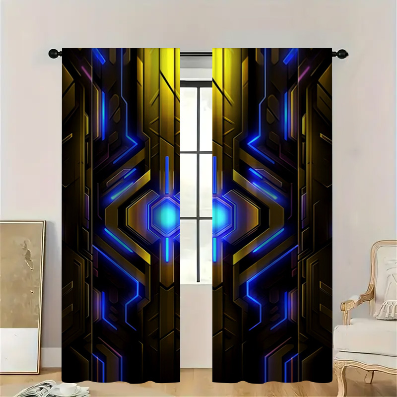 Office Tech Decor - 2 шт. геометрические технические шторы с