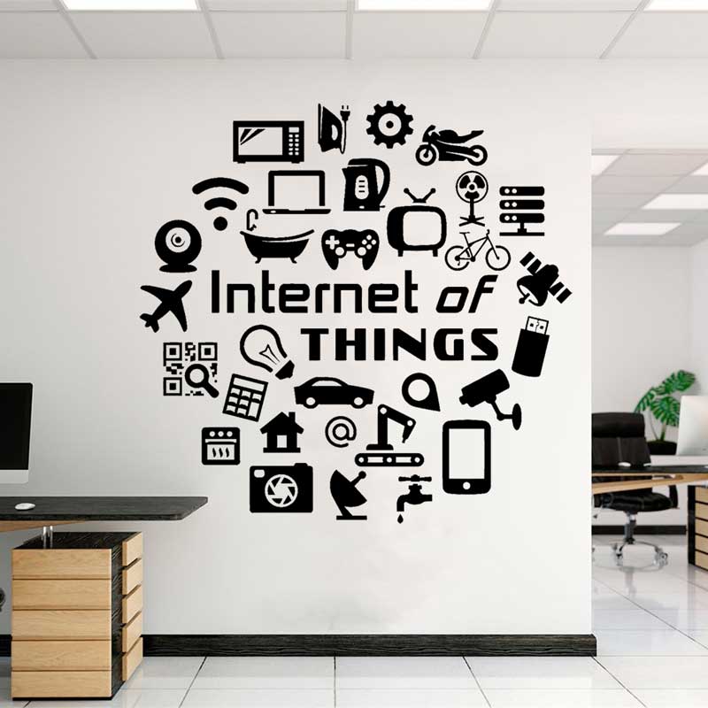 Tech Office Wall Decor - Технологические виниловые наклейки на стены Интернет