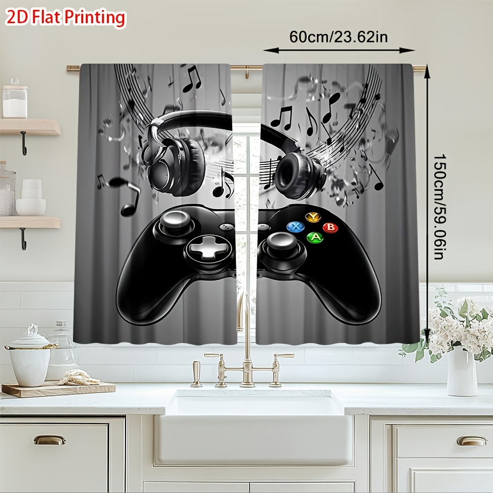 Office Tech Decor - 2 шт. шторы с принтом игровых
